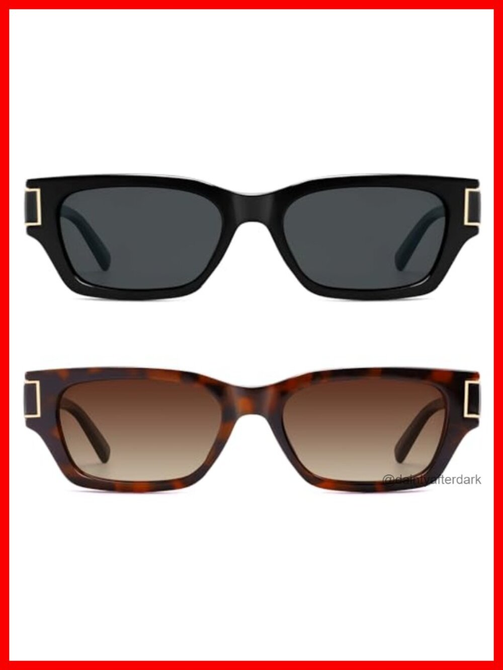 Polarized Square Cat Eye Sunglasses UV400 Full Frame Rel